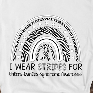 Ehlers Danlos Syndrome Awareness Svg Png, I Wear Stripes Svg, EDS Zebra Ribbon Svg Cricut Cut File Sublimation