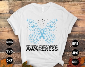Conciencia de insuficiencia suprarrenal Svg Png, Insuficiencia suprarrenal Mariposa Svg Cricut Png Diseños de sublimación
