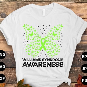 Williams Syndrome Awareness Svg Png, Williams Syndrome Butterfly Svg Cricut Cut File Sublimation Design