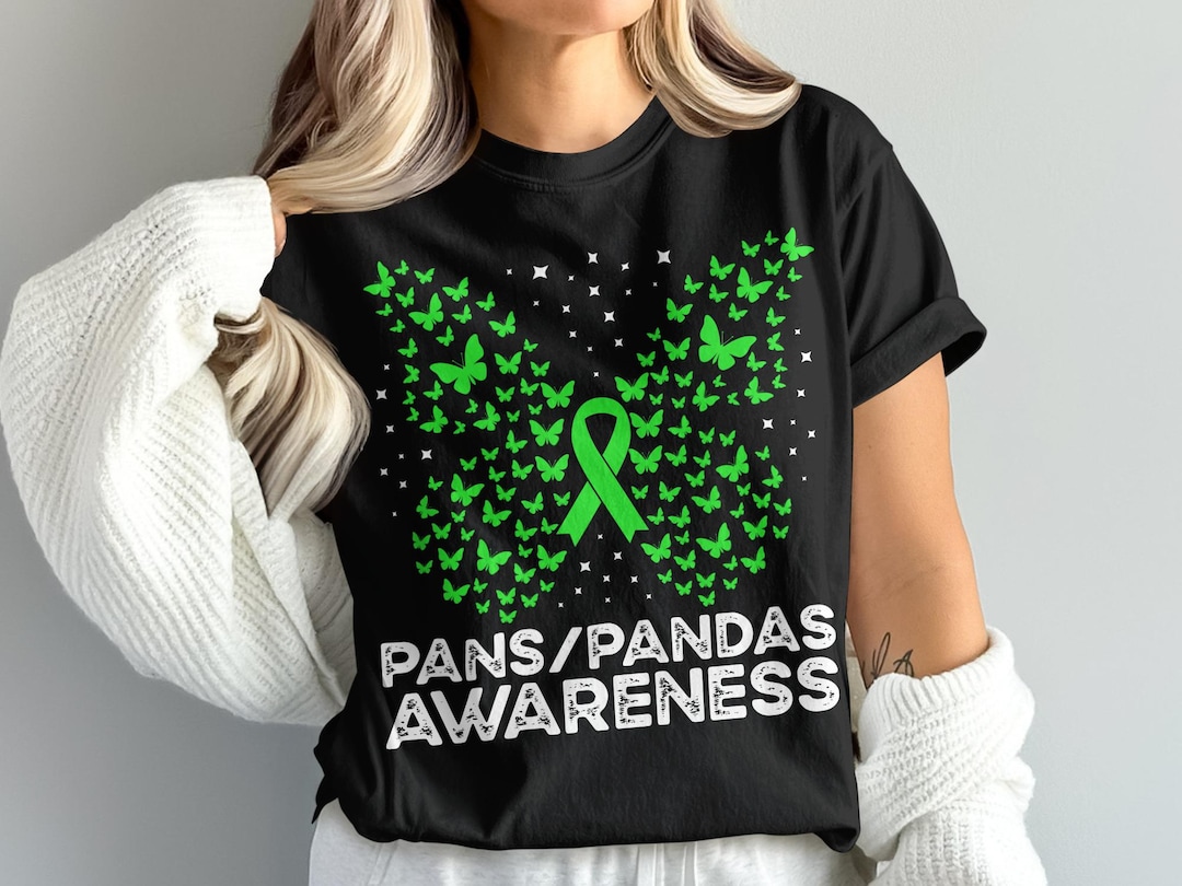 Pans-pandas Awareness Svg Png, PANS-PANDAS Butterfly Svg, Green Ribbon ...