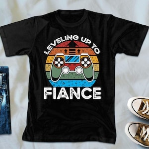 Leveling Up to Fiance Svg Png, Engagement Gamer Svg Cricut Sublimation Design