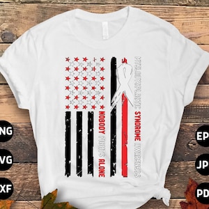 Myelodysplastic Syndrome Awareness Svg Png, Nobody Fights Alone Svg, MDS Awareness Ribbon Svg Cricut Sublimation Design
