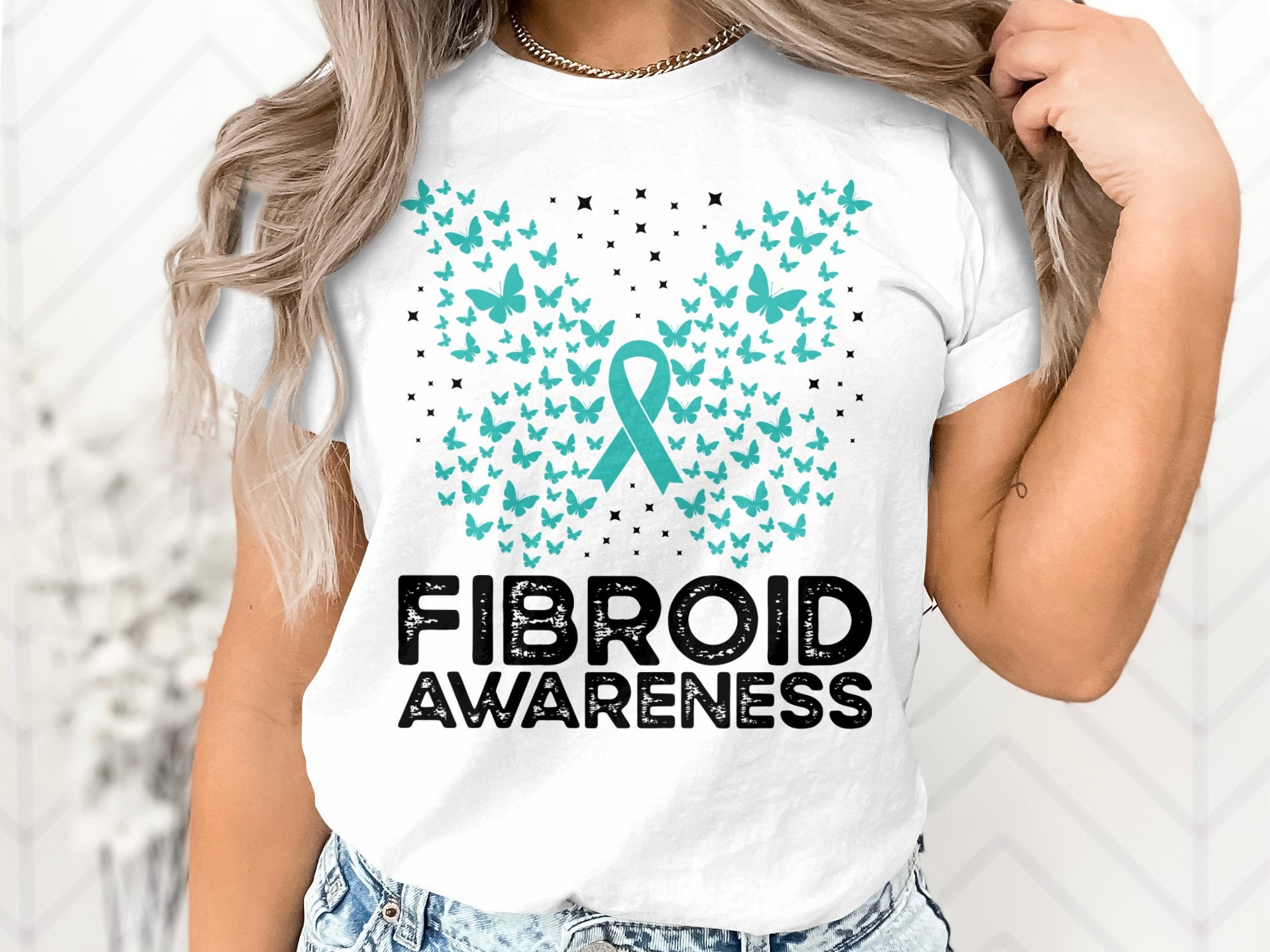 Fibroid Awareness Svg Png, Butterfly Fibroid Svg, Teal Ribbon Svg ...