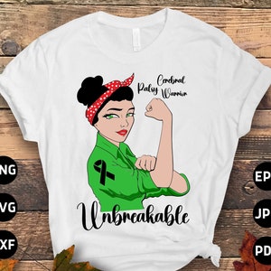 Cerebral Palsy Awareness Svg Png, Cerebral Palsy Warrior Unbreakable Svg, Green Ribbon Svg Cricut Cut File Sublimation Designs