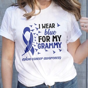 Colon Cancer Awareness Svg Png, I Wear Blue for My Grammy Svg, Blue Ribbon Svg Cricut Sublimation Design