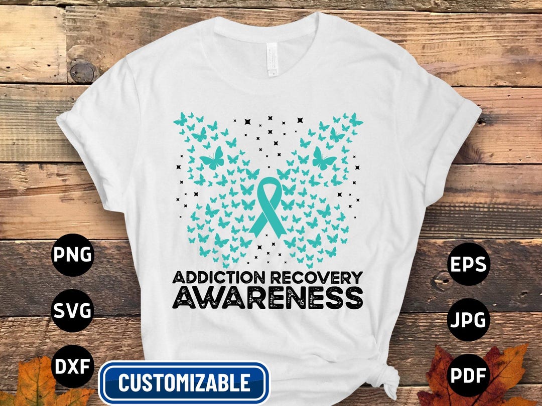 Recovery Ribbon Transparent Buy Addiction Recovery Awareness Svg Png, Butterfly Addiction Recovery ...