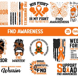 Ensemble Svg de sensibilisation aux FND, Lot de png de sensibilisation aux FND, Svg de guerrier FND, Png de survivant FND, Sublimation de soutien à la famille FND