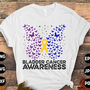 Bladder Cancer Butterfly Svg, Bladder Cancer Awareness Svg Png, Bladder Cancer Ribbon Support Svg Cricut File Sublimation Design