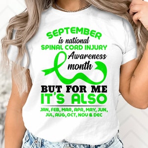 Spinal Cord Injury Awareness Svg Png, September Is National Spinal Cord Injury Awareness Month Svg, Green Ribbon Svg Cricut Sublimation