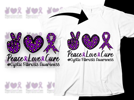 Cystic Fibrosis Awareness Purple Ribbon Support T-Shirt Cystic Fibrosis Awareness Purple Ribbon Support T-Shirt