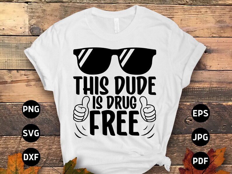 This Dude is Drug Free Svg Png, Kids Red Ribbon Week Svg, Drug Free Svg, Boys Red Ribbon Week Awareness Png Svg Cricut Sublimation Design image 4