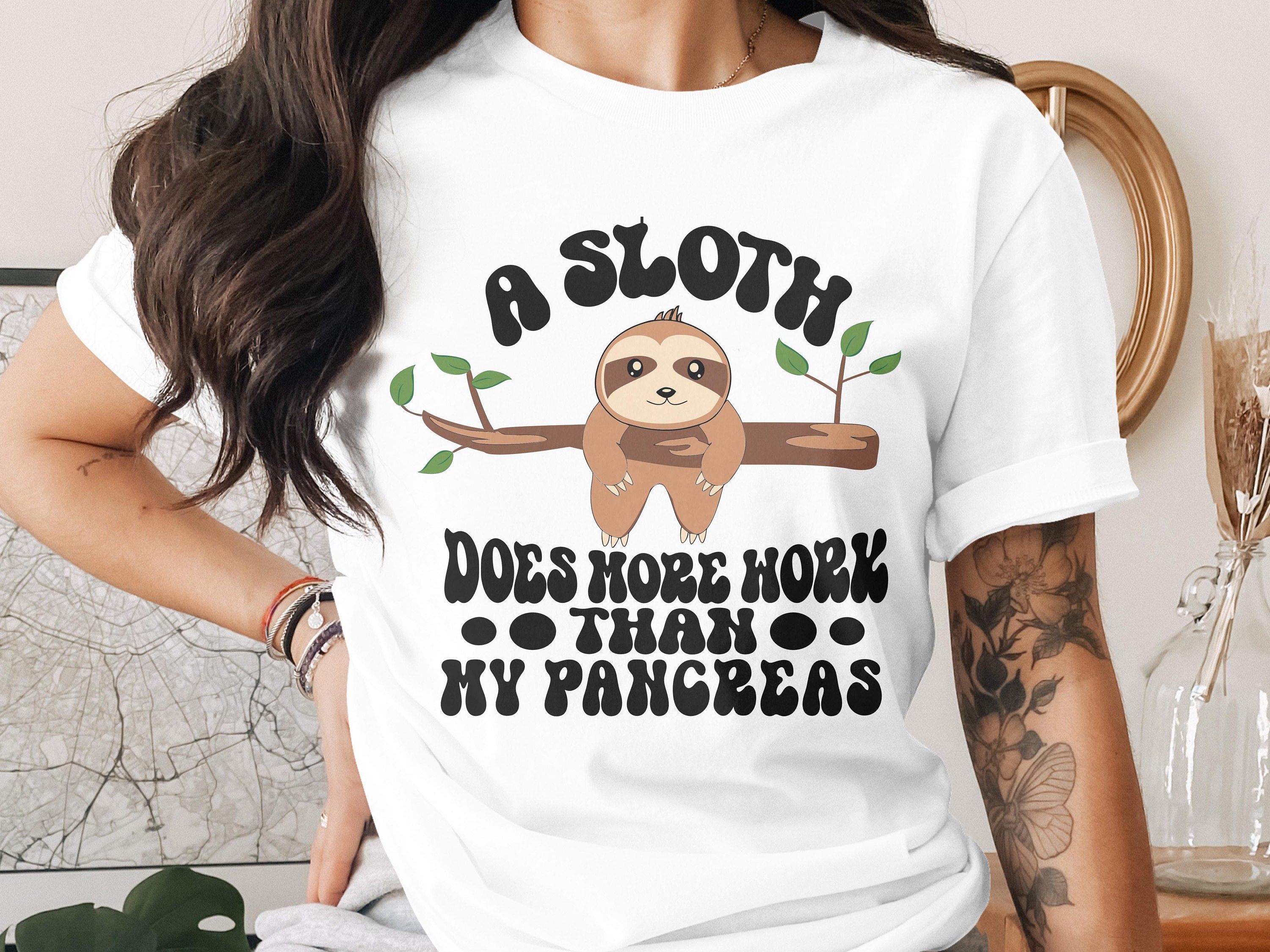 面白い糖尿病啓発 SVG PNG、ナマケモノは私の膵臓よりも多くの働きを