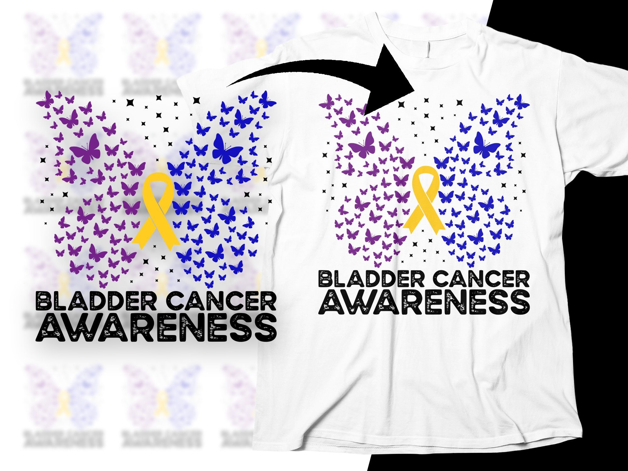 Bladder Cancer Butterfly Svg Bladder Cancer Awareness Svg Etsy