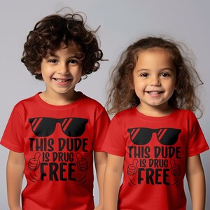 This Dude is Drug Free Svg Png, Kids Red Ribbon Week Svg, Drug Free Svg, Boys Red Ribbon Week Awareness Png Svg Cricut Sublimation Design image 5