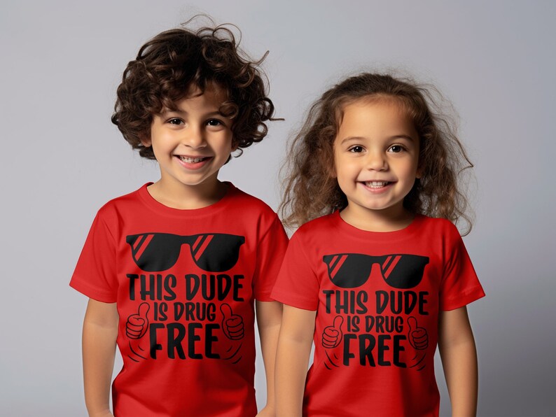 This Dude is Drug Free Svg Png, Kids Red Ribbon Week Svg, Drug Free Svg, Boys Red Ribbon Week Awareness Png Svg Cricut Sublimation Design image 5