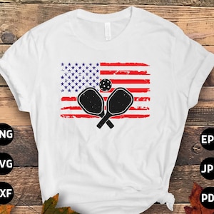 Pickleball Svg Png, Pickleball USA Flag Svg, Pickleball Lovers Svg Cut File Cricut Sublimation Design