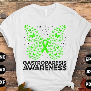 Gastroparesis Awareness Svg Png, Gastroparesis Butterfly Svg, Green Ribbon Svg, Gastroparesis Support Cricut Sublimation Design