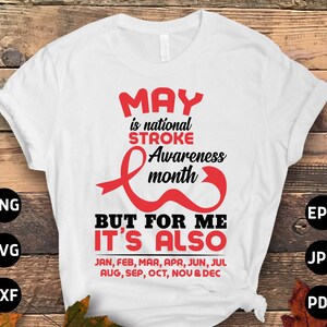 Stroke Awareness Month SVG, Red Ribbon Design (digital Files) - Etsy