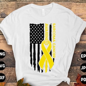 Sarcoma Cancer Awareness Svg Png, Flag Sarcoma Cancer Svg, Yellow Ribbon Svg, Sarcoma Support Cricut Sublimation Design