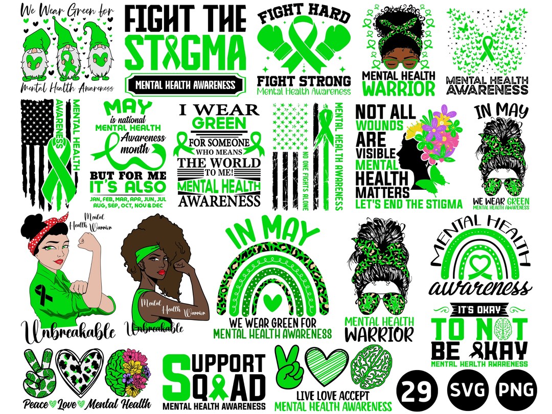 Mental Health Awareness Svg Svg Png Bundle, Mental Illness Support Svg ...