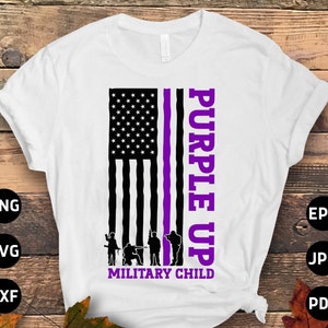 Flag Purple Up Military Child Svg Png, Month of the Military Child Svg, Purple Ribbon Svg Cricut Cut File Sublimation Design