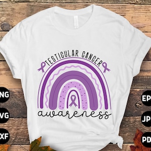 Testicular Cancer Awareness Svg Png, Testicular Cancer Rainbow Svg, Orchid Ribbon Svg, Radical Inguinal Orchiectomy Cricut Sublimation