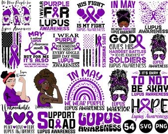 Lupus Awareness Svg Png Bundle, Lupus Warrior Design (Cricut File)