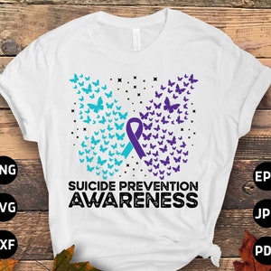 Suicide Prevention Awareness Svg Png, Suicide Prevention Butterfly Svg, Suicide Prevention Week 2023 Svg Cricut Cut File Sublimation