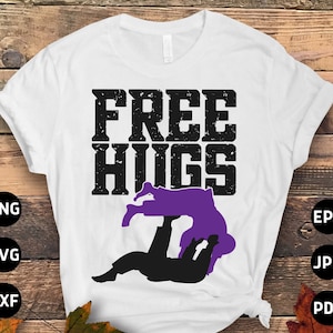 Jiu Jitsu Svg Png, Free Hugs Svg, Funny Brazilian Jiu Jitsu Lovers Gifts, Martial Arts Svg File Cricut Sublimation