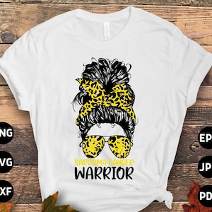 Sarkom-Krebs-Bewusstsein-Svg-Png, Sarkom-Krebs-Krieger unordentlich Brötchen-Svg, gelbes Band-Svg, Sarkom-Unterstützung Cricut Sublimation-Design