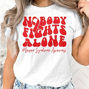 Marfan Syndrome Awareness Nobody Fights Alone Svg, Blue Ribbon Svg Cricut Png Subliamtion Designs