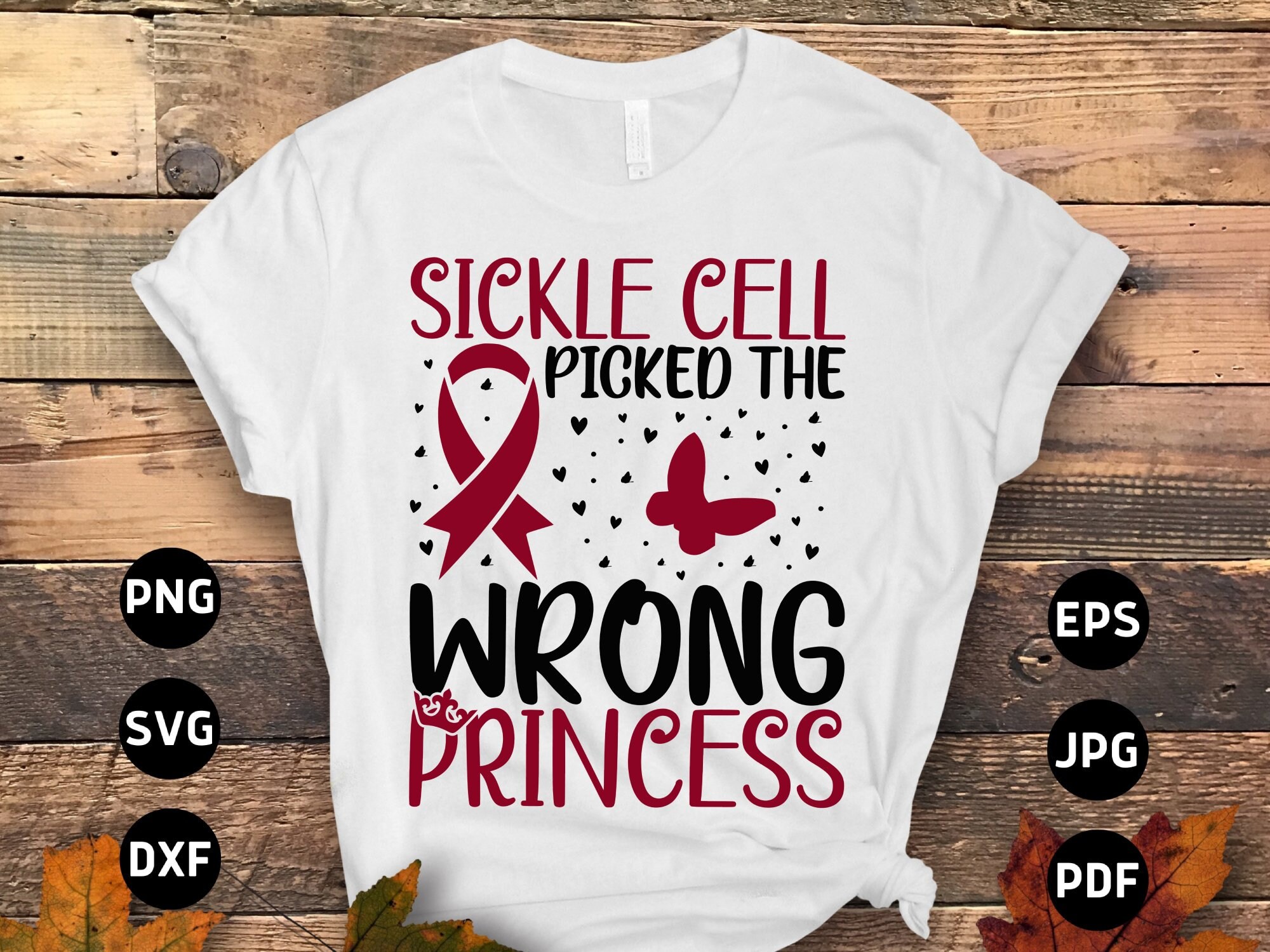 Sickle Cell Awareness Svg Png, Sickle Cell Picked the Wrong Princess Svg,  Anemia Awareness Svg, Burgundy Ribbon Svg Cricut Sublimation - Etsy, image size:2000x1500