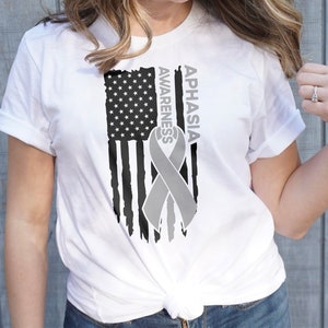 Aphasia Awareness Svg Png, Flag Aphasia Svg, Gray Ribbon Svg, Aphasia ...