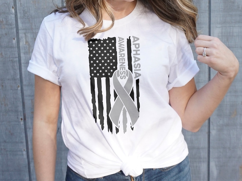 Aphasia Awareness Svg Png, Flag Aphasia Svg, Gray Ribbon Svg, Aphasia ...
