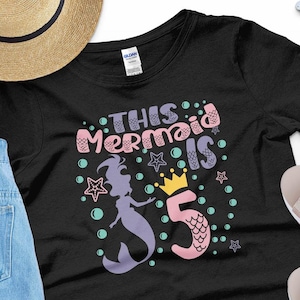 5th Birthday Mermaid Svg Png, 5 Year Old Birthday Girl Svg, Fifth Birthday Party Svg, Mermaid Party Svg File Cricut Sublimation Design