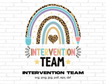 Intervention Team Leopard Rainbow SVG PNG, School Elementary Interventionist Png, School Intervention Specialist Svg, Back to school SVG
