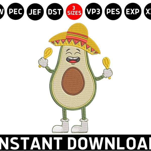 Cinco De Mayo Taco Bordado, Aguacate Maracas Dst, Fiesta Mexicana Pes Archivo, Sombrero Mexicano Sombrero Máquina Bordado Archivo de Diseño