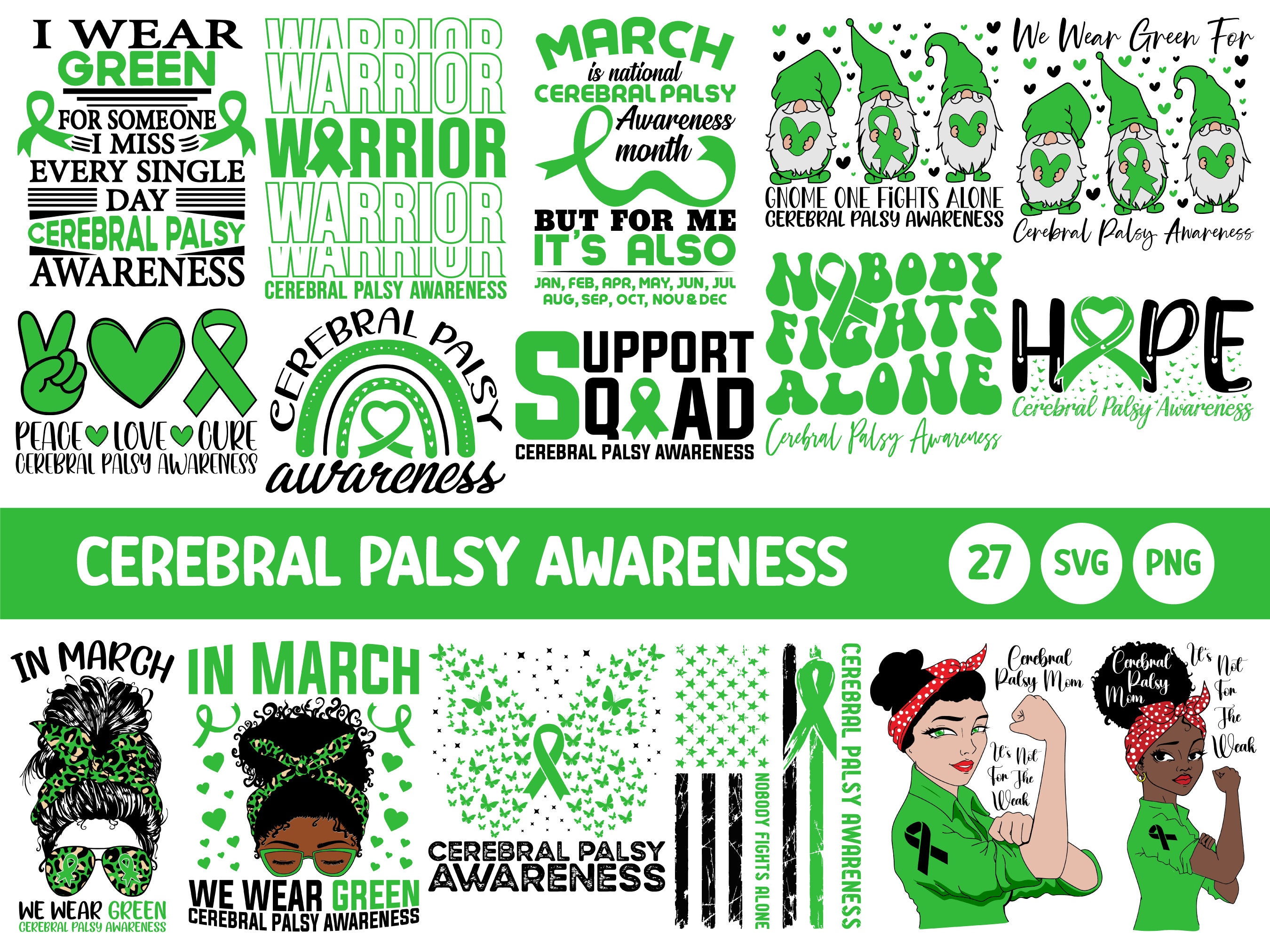 Cerebral Palsy Awareness Svg Bundle, Cerebral Palsy Awareness Png ...