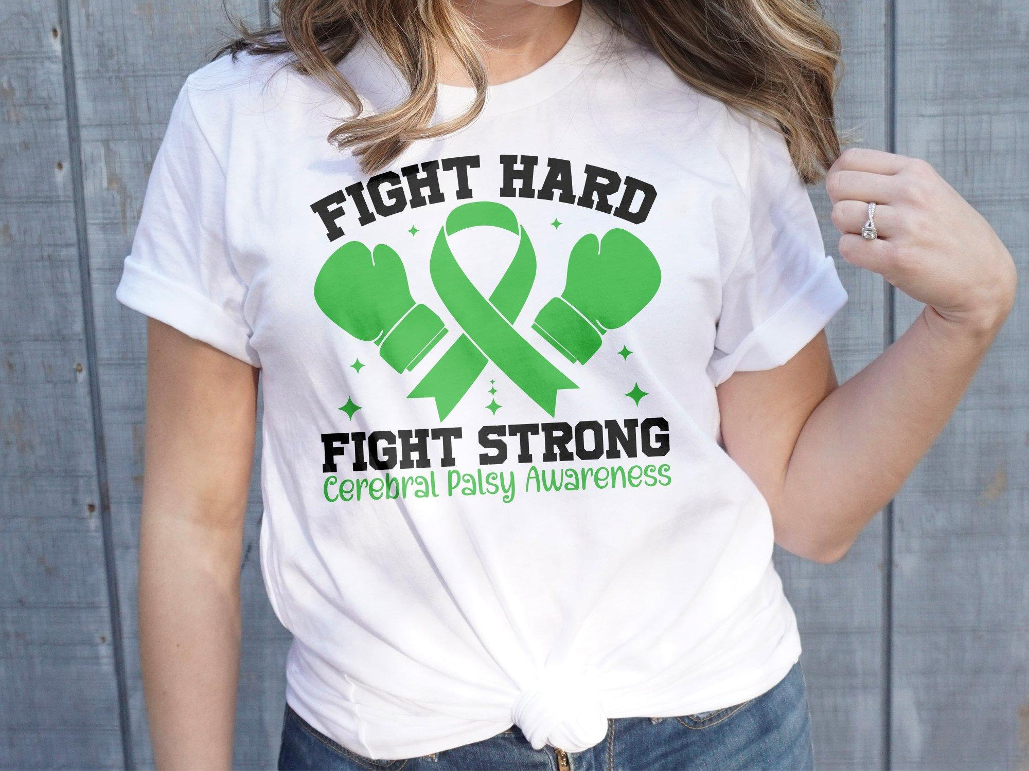 Cerebral Palsy Awareness Svg Png, Fight Hard Fight Strong Svg, Green ...