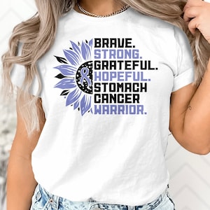 Stomach Cancer Awareness Svg Png, Sunflower Strong Grateful Hopeful Stomach Cancer Warrior, Periwinkle Ribbon Svg Cricut Sublimation Design