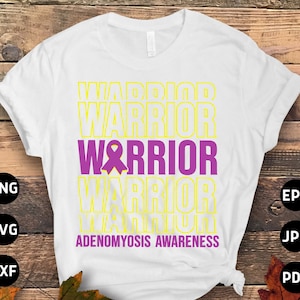 Adenomyosis Awareness Svg Png, Warrior Svg Cricut Png Sublimation Designs