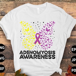 Adenomyosis Awareness Svg Png, Adenomyosis Butterfly Svg Cricut Png Sublimation Designs