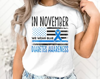 Diabetes Awareness Svg Png, We Wear Blue Ribbon Svg, Type 1 Diabetes T1D Awareness Svg Cricut Sublimation Design