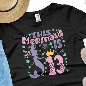 13th Birthday Mermaid Svg Png, 13 Year Old Birthday Girl Svg, Thirteenth Birthday Party Svg, Mermaid Party Svg Cricut Sublimation Design