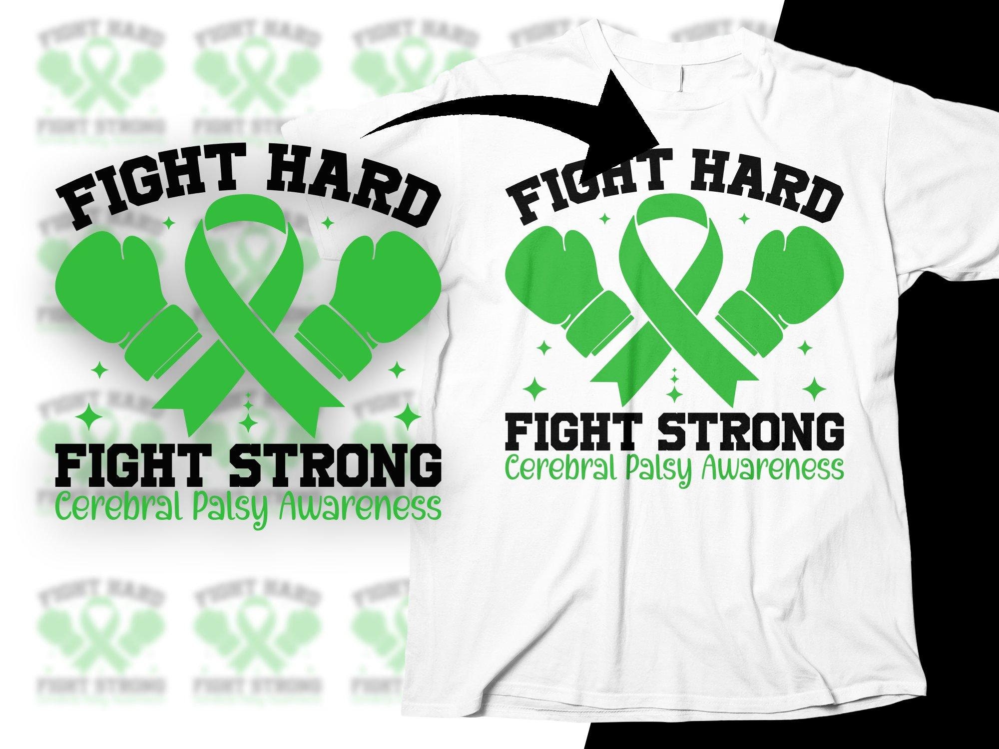 Cerebral Palsy Awareness Svg Png, Fight Hard Fight Strong Svg, Green ...