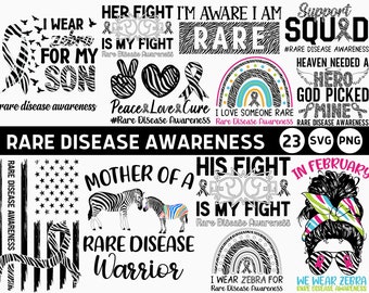 Rare Disease Svg Bundle, Rare Disease Png Bundle, Rare Disease Awareness Svg, Rare Disease Png, Rare Disease Aware Png Sublimation Designs