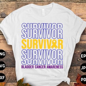 Bladder Cancer Survivor Svg, Bladder Cancer Awareness Svg Png, Bladder Cancer Ribbon Support Svg Cricut File Sublimation Design