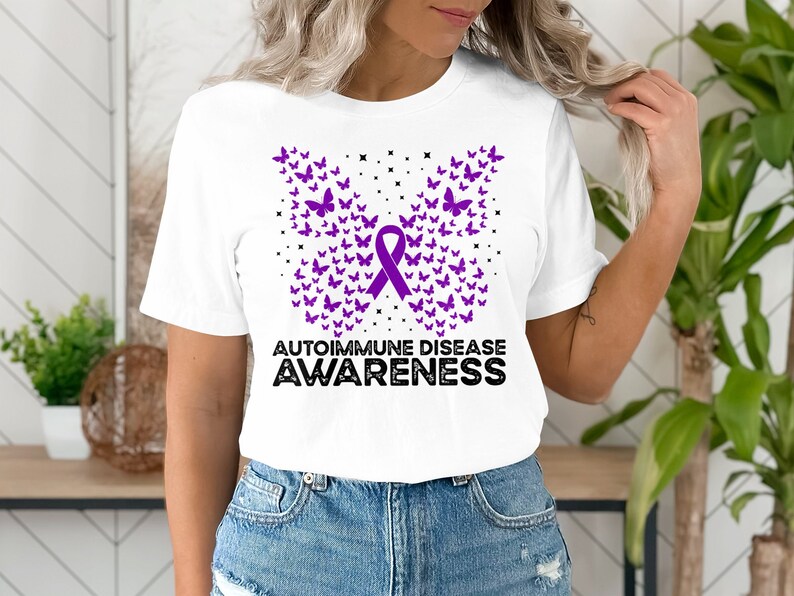 Autoimmune Support Ribbon Autoimmune Disease Awareness Svg Png, Butterfly Autoimmune Disease Svg ...
