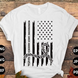 Neuroendocrine Cancer Awareness Svg Png, Neuroendocrine Cancer Flag Svg, Zebra Ribbon Svg, Rare Disease Svg Cricut Sublimation Designs