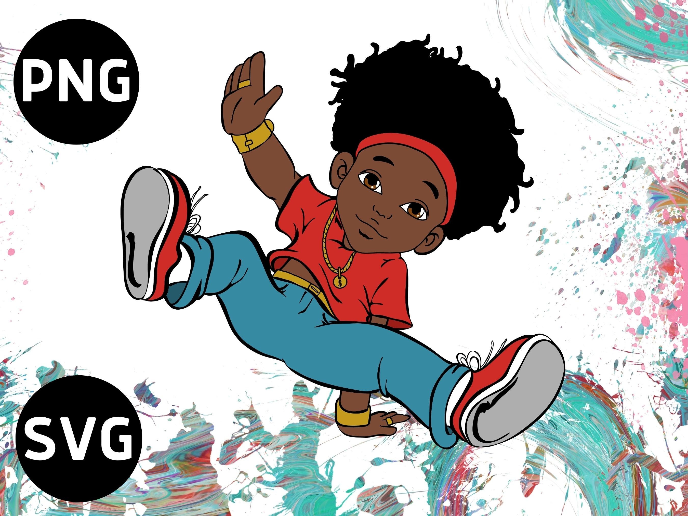 Hip Hop Afro Black Girl Boy Dancer Clipart Png Svg, African American ...